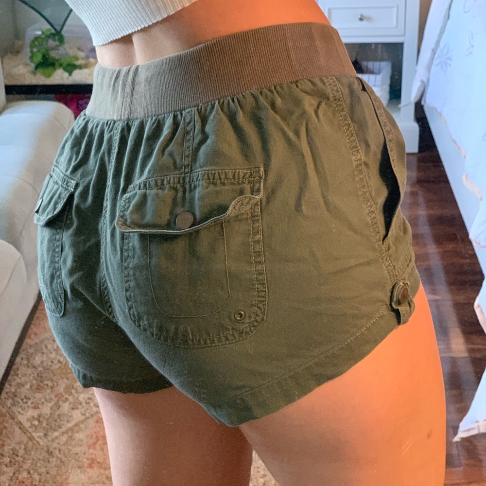 Army Green Drawstring Shorts